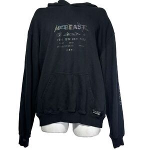 Mr Beast Investor Club Reflective Black Pullover Hoodie Sweatshirt Size XL